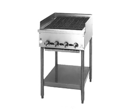Jade JB-18-F-LP Stainless Steel Front and Sides Floor Model Liquid Propane Supreme Charbroiler - 45,000 BTU