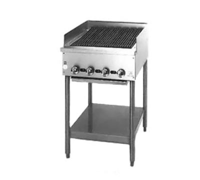 Jade JB-48-F-NG Stainless Steel Front and Sides Floor Model Natural Gas Supreme Charbroiler - 120,000 BTU
