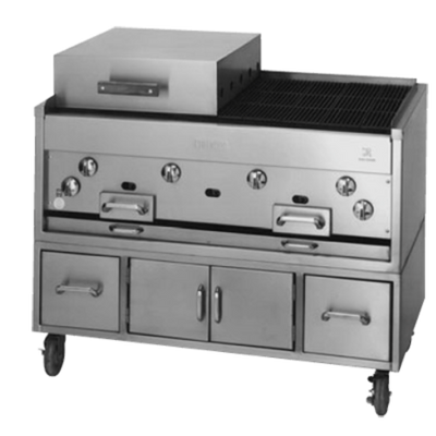 Jade KC-60-RAD-LP Countertop Liquid Propane Titan Chitwood Smoke Broiler - 60,000 BTU