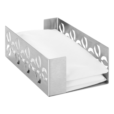 Rosseto SM261 Brushed Finish Stainless Steel Rectangular Iris Napkin Holder