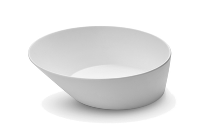 Rosseto MEL016 120 Oz. White Melamine Round Angled Design Bowl