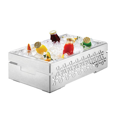 Rosseto SM112 Stainless Steel Rectangular Iris Multi-Chef Chafing Base