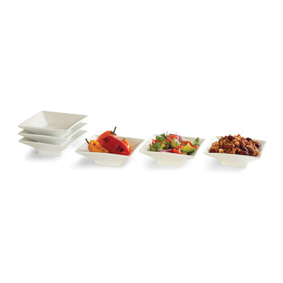 Rosseto CP003 4 Oz. White Porcelain Square Bowl