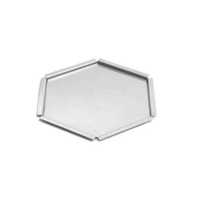 Rosseto SM119 14" Dia. x 1.5" H Stainless Steel Hexagonal Textured Small Honeycomb Tray