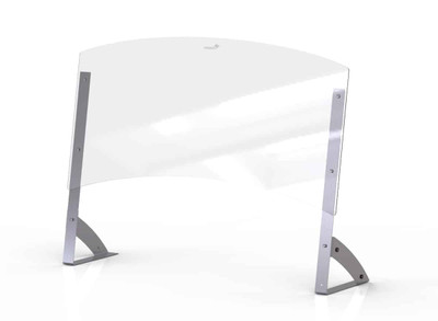 Rosseto AG204 48" W x 35.7" H Clear Acrylic Avant Guarde Shield + Serve Buffet Sneeze Guard with Stainless Steel Support and Tall Pass Through