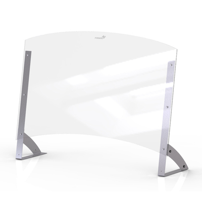 Rosseto AG203 48" W x 35.7" H Clear Acrylic Avant Guarde Shield + Serve Buffet Sneeze Guard with Stainless Steel Support and Tall Pass Through
