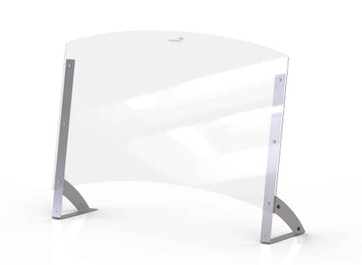 Rosseto AG203 48" W x 35.7" H Clear Acrylic Avant Guarde Shield + Serve Buffet Sneeze Guard with Stainless Steel Support and Tall Pass Through