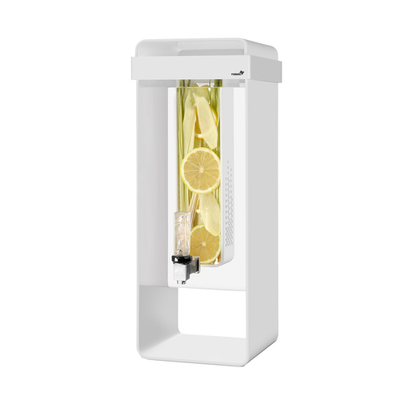 Rosseto LD150 3 Gal. Clear Acrylic Square Container with White Finish Beverage Dispenser