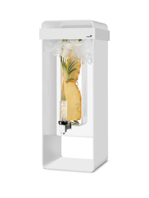 Rosseto LD150 3 Gal. Clear Acrylic Square Container with White Finish Beverage Dispenser