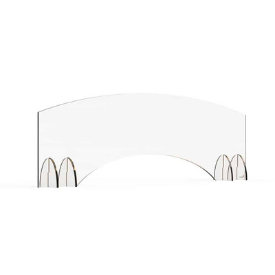 Rosseto AG006 48" W x 15.5" H Clear Acrylic Avant Guarde Sneeze Guard or Health Safety Shield with Pass-Through Window
