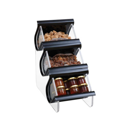 Rosseto EZO715 7.5" W Black Acrylic Single Unit with 3 Compartments EZ-Organizer