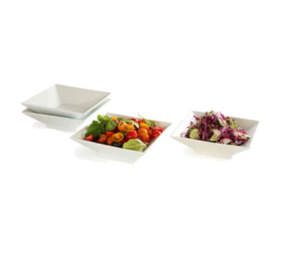 Rosseto CP002 39 Oz. White Porcelain Square Bowl
