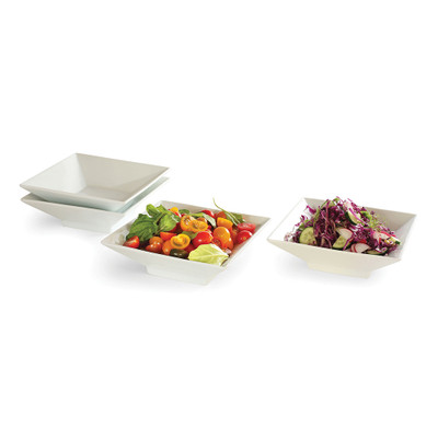 Rosseto CP002 39 Oz. White Porcelain Square Bowl