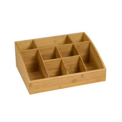 Rosseto SB103 16" W Wood Rectangular 9 Compartments Tabletop Organizer