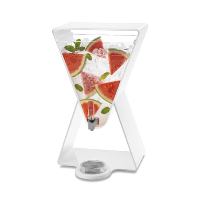 Rosseto LD184 3 Gal. White Acrylic Prism Lucid Beverage Dispenser