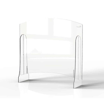 Rosseto AG022 36" W x 33.5" H Clear Acrylic Avant Guarde Shield + Serve Sneeze Guard with Adjustable Pass-Through