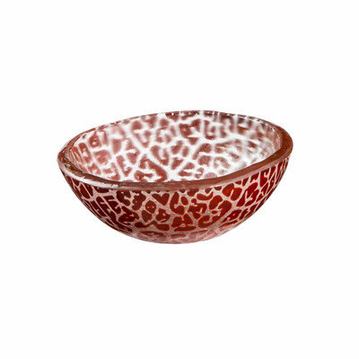 Rosseto GLS056C 3.5" W x 1.4" H Cognac Handmade Glass Round Foglia Mini Bowl (12 per Set)