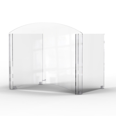 Rosseto AG024 24" W x 19" H Clear Acrylic Avant Guarde Student Desk Shield with Tall Pass Through