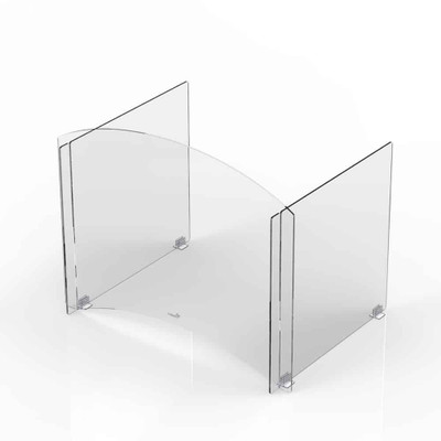Rosseto AG024 24" W x 19" H Clear Acrylic Avant Guarde Student Desk Shield with Tall Pass Through