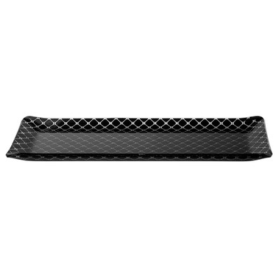 Rosseto GLS028B 22.5" W x 7.9" D Black Glass Rectangular Zenith Tray