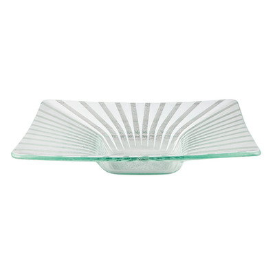Rosseto GLS031W 13.8" W x 3" H White Glass Square Stelo Bowl (2 per Set)