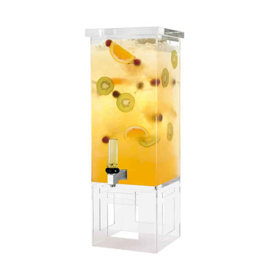 Rosseto LD194 3 Gal. Clear Acrylic Square with Stainless Steel Base Rosseto Beverage Dispenser