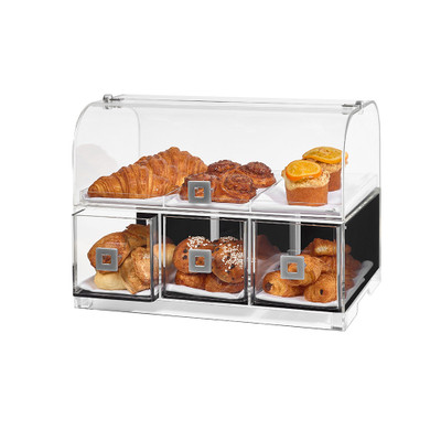 Rosseto BD128 19.1" W x 12.8" D x 15" H Clear Acrylic Curved Front Countertop Bakery Display Case