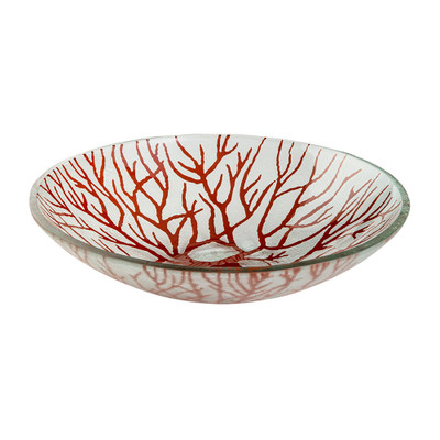 Rosseto GLS046C 14.2" W x 3.1" H Cognac Handmade Glass Round Radici Bowl
