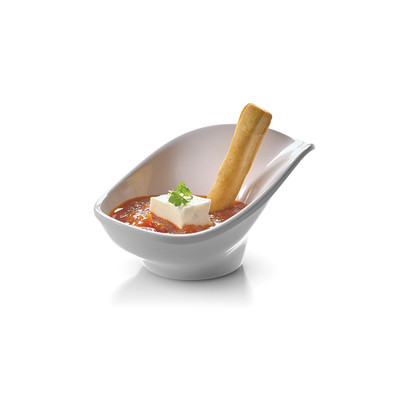 Rosseto MEL004 2 Oz. White Melamine Leaf Shape Bowl