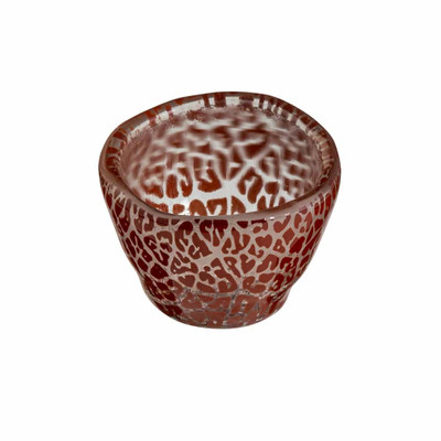 Rosseto GLS052C 3.3" W x 2.8" H Cognac Handmade Glass Round Foglia Mini Bowl (12 per Set)