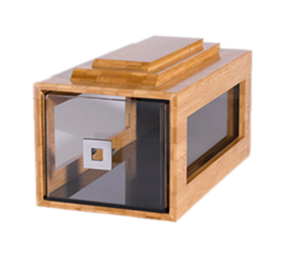 Rosseto BD106 8" x 14.75" x 7.5" H 1 Clear Acrylic Drawers and Bamboo with Natural Finish Small Building Block Drawer