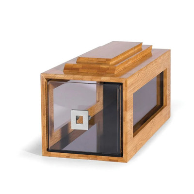 Rosseto BD106 8" x 14.75" x 7.5" H 1 Clear Acrylic Drawers and Bamboo with Natural Finish Small Building Block Drawer