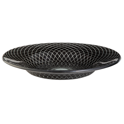 Rosseto GLS039B 15.4" W x 2.2" H Black Glass Round Spiro Bowl