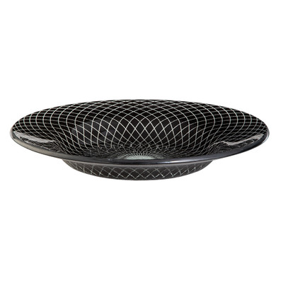 Rosseto GLS039B 15.4" W x 2.2" H Black Glass Round Spiro Bowl
