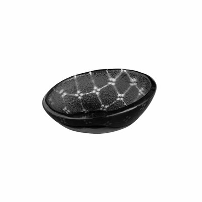 Rosseto GLS053B 4.1" W x 1.2" H Black Handmade Glass Round Zenith Mini Bowl (12 per Set)