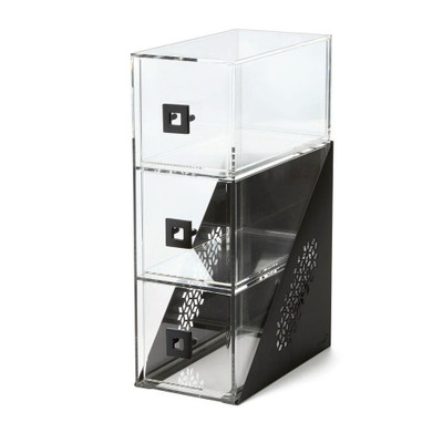 Rosseto BD143 6.5" W x 12" D x 18" H Black Steel Base Flat Mosaic Bakery Display Case