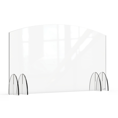 Rosseto AG011 48" W x 28" H Clear Acrylic Avant Guarde Sneeze Guard or Health Safety Shield