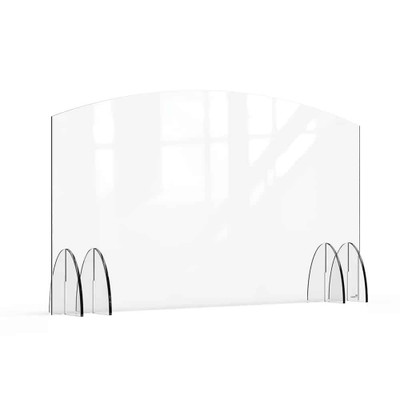 Rosseto AG011 48" W x 28" H Clear Acrylic Avant Guarde Sneeze Guard or Health Safety Shield
