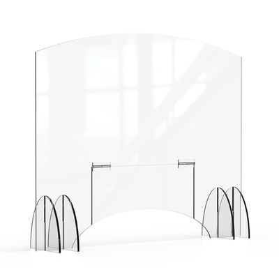 Rosseto AG020 48" W x 40" H Clear Acrylic Avant Guarde Sneeze Guard or Health Safety Shield with Pass-Through Door