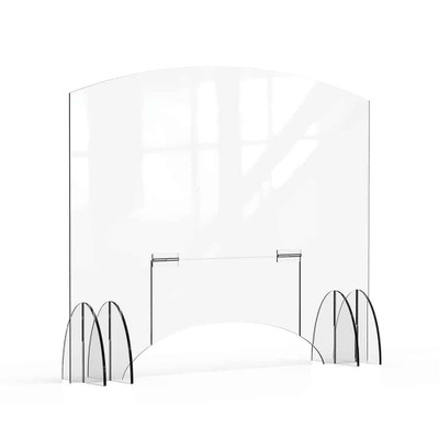 Rosseto AG020 48" W x 40" H Clear Acrylic Avant Guarde Sneeze Guard or Health Safety Shield with Pass-Through Door
