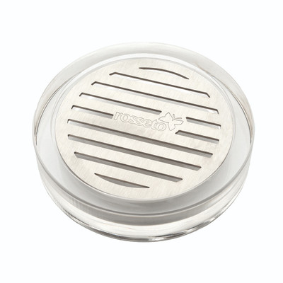 Rosseto LD127 4.5" x 4.5" x 1"H Acrylic with Stainless Steel Round Drip Tray