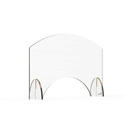 Rosseto AG002 24" W x 15.5" H Clear Acrylic Avant Guarde Sneeze Guard or Health Safety Shield with Pass-Through Window