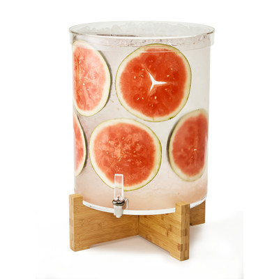 Rosseto LD178 14 Gal. Clear Acrylic Round Pool Beverage Dispenser