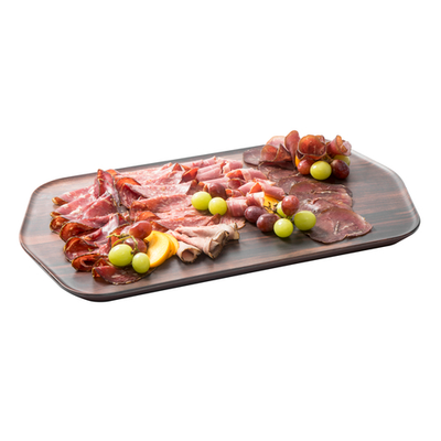 Rosseto MEL030 20.4" W x 12.4" D Walnut Rectangular Melamine Forme Tray (3 per Case)