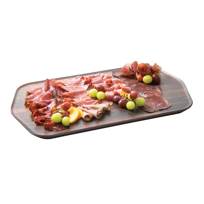Rosseto MEL030 20.4" W x 12.4" D Walnut Rectangular Melamine Forme Tray (3 per Case)