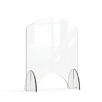 Rosseto AG008 24" W x 28" H Clear Acrylic Avant Guarde Sneeze Guard or Health Safety Shield with Pass-Through Window