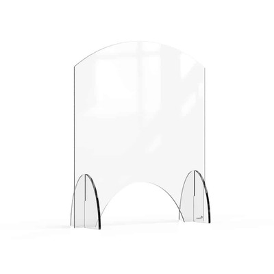 Rosseto AG008 24" W x 28" H Clear Acrylic Avant Guarde Sneeze Guard or Health Safety Shield with Pass-Through Window