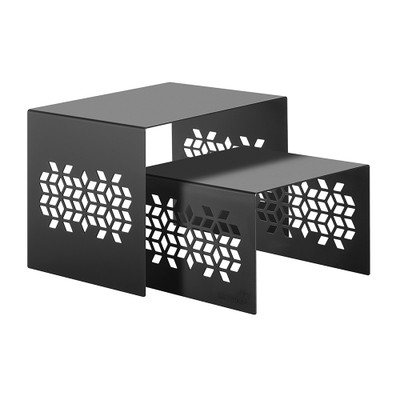 Rosseto SK054 2 Piece Black Metal Square Mosaic Riser Set
