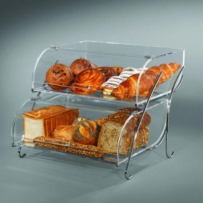Rosseto BAK2937 22.4" x 15" x 13" H Clear Acrylic 2 Tier Countertop Bakery Display Case