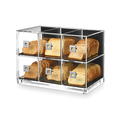 Rosseto BD115 19.25" x 12" x 13.75" H Clear Acrylic 6 Drawers Countertop Bakery Case